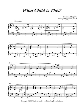 Thumbnail of first page of What Child is This? (3) piano sheet music PDF by Christmas.