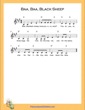Thumbnail of First Page of Baa Baa Black Sheep (A Major) (Easy) sheet music by Nursery Rhyme