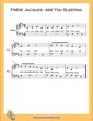 Thumbnail of First Page of Frere Jacques Are You Sleeping Easy  (D Major) sheet music by Nursery Rhyme