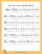 Thumbnail of First Page of Go Tell It on the Mountain (G Major) (Easy) sheet music by Nursery Rhyme