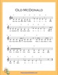 Thumbnail of First Page of Old McDonald (C Major) (Easy) sheet music by Nursery Rhyme