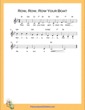 Thumbnail of First Page of Row Row Row Your Boat Colorful Chords (B Major) sheet music by Nursery Rhyme