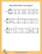 Thumbnail of First Page of Row Row Row Your Boat Easy  (C Major) sheet music by Nursery Rhyme
