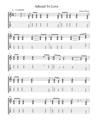 Thumbnail of first page of Addicted to Love piano sheet music PDF by Robert Palmer.