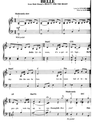 Thumbnail of first page of Belle piano sheet music PDF by Beauty And The Beast.
