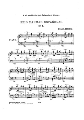 Thumbnail of first page of Seis danzas Española piano sheet music PDF by Isaac Albeniz.