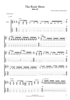 Thumbnail of first page of The Rock Show piano sheet music PDF by Blink 182.