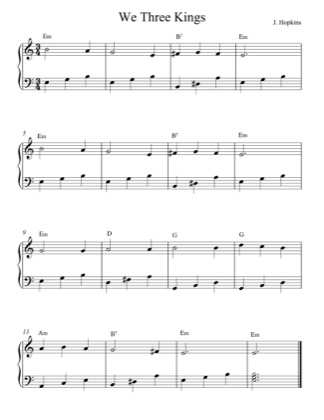 Thumbnail of first page of We Three Kings piano sheet music PDF by John Henry Hopkins Jr.