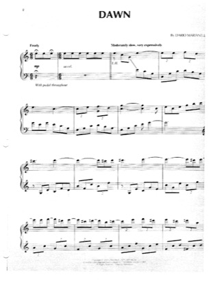 Thumbnail of first page of Dawn piano sheet music PDF by Pride and Prejudice.