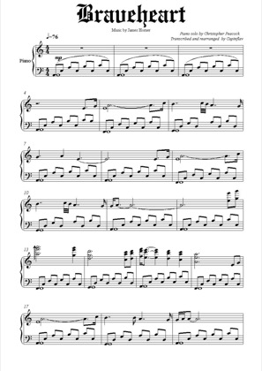 Thumbnail of first page of Braveheart  piano sheet music PDF by Braveheart .