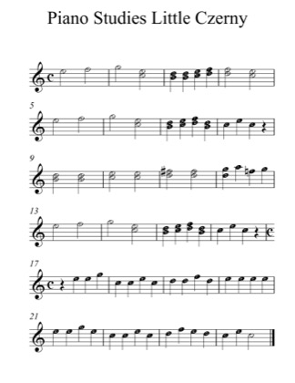 Thumbnail of first page of Piano Studies piano sheet music PDF by Carl Czerny.