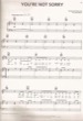Thumbnail of First Page of You're Not Sorry sheet music by Taylor Swift