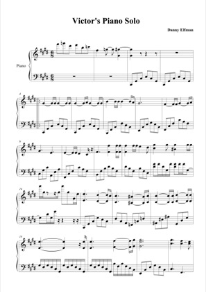 Thumbnail of first page of Victor's Piano Solo piano sheet music PDF by The Corpse Bride.