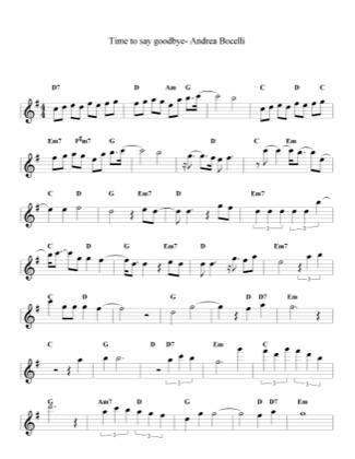 Thumbnail of first page of Time To Say Goodbye (2) piano sheet music PDF by Andrea Bocelli.