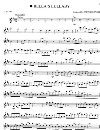 Thumbnail of first page of Bella's Lullaby piano sheet music PDF by Twilight.