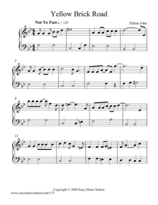 Thumbnail of first page of Yellow Brick Road piano sheet music PDF by Elton John.