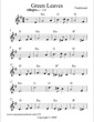 Thumbnail of First Page of Green Leaves sheet music by Traditional
