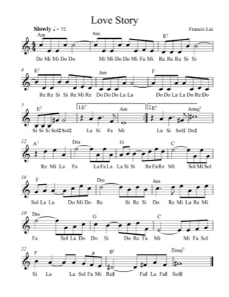 Thumbnail of first page of Love Story (Lvl 5) piano sheet music PDF by Francis Lai.