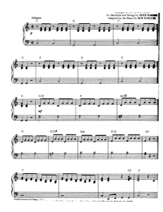 Thumbnail of first page of Vivaldi Concerto in C Major (Part 1) piano sheet music PDF by Kramer vs Kramer.