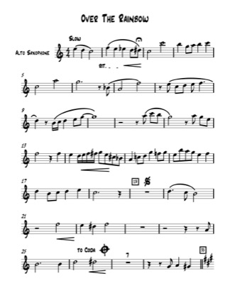 Thumbnail of first page of Over the Rainbow piano sheet music PDF by Anonymous.