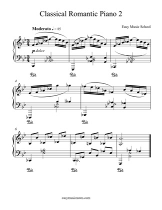 Thumbnail of first page of Classical Romantic Piano 2 piano sheet music PDF by Easy Music School.