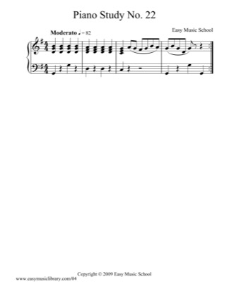 Thumbnail of first page of Piano Study No. 22 piano sheet music PDF by Easy Music School.