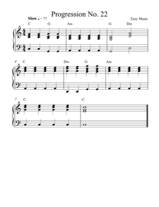 Thumbnail of first page of Progression No. 22 piano sheet music PDF by Easy Music School.