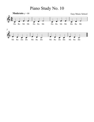 Thumbnail of first page of Piano Study No. 10 (2) piano sheet music PDF by Easy Music School.