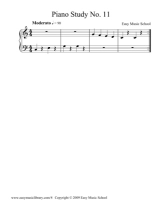 Thumbnail of first page of Piano Study No. 11 piano sheet music PDF by Easy Music School.