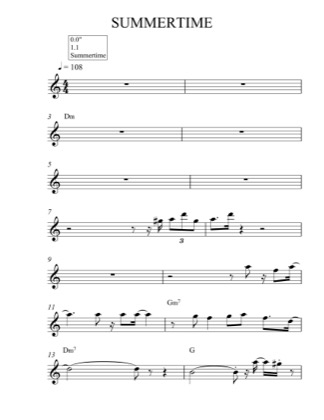 Thumbnail of first page of Summertime (Piano Solo) piano sheet music PDF by Anonymous.