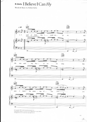 Thumbnail of first page of I Believe I Can Fly (3) piano sheet music PDF by R Kelly.