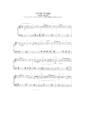 Thumbnail of first page of Star Wars ( Main Theme piano sheet music PDF by Star Wars.