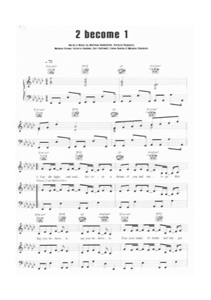Thumbnail of first page of 2 Become 1 piano sheet music PDF by Spice Girls.