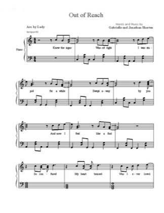 Thumbnail of first page of Out of Reach piano sheet music PDF by Gabrielle.