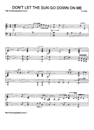 Thumbnail of first page of Don't Let the Sun Go Down On Me piano sheet music PDF by Elton John.