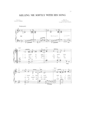 Thumbnail of first page of Killing Me Softly piano sheet music PDF by Charles Fox.