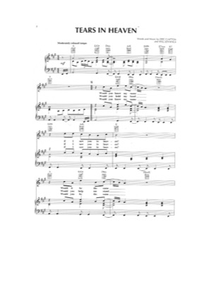 Thumbnail of first page of Tears in Heaven (2) piano sheet music PDF by Eric Clapton.