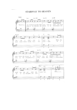 Thumbnail of first page of Stairway to Heaven piano sheet music PDF by Led Zeppelin.