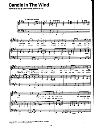 Thumbnail of first page of Candle In The Wind (3) piano sheet music PDF by Elton John.