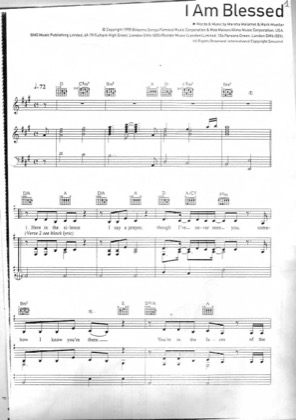 Thumbnail of first page of I Am Blessed piano sheet music PDF by Marsha Malamel.