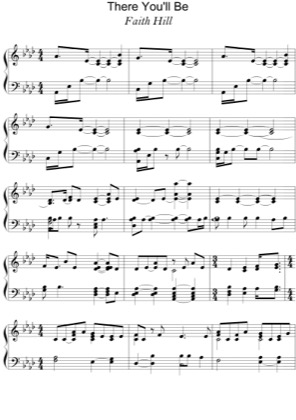 Thumbnail of first page of There You'll Be (2) piano sheet music PDF by Faith Hill.
