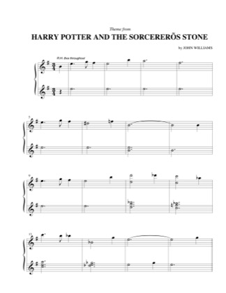 Thumbnail of first page of Harry Potter Theme piano sheet music PDF by Harry Potter.