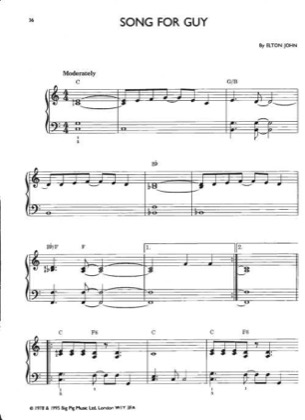 Thumbnail of first page of Sing for Guy piano sheet music PDF by Elton John.