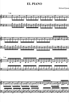 Thumbnail of first page of El Piano piano sheet music PDF by Michael Nyman.