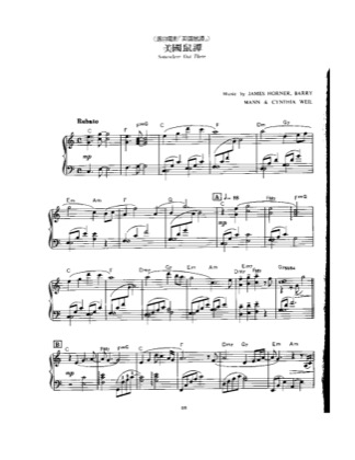 Thumbnail of first page of Somewhere Out There piano sheet music PDF by James Horner.
