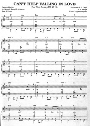 Thumbnail of first page of Can't Help Falling In Love (3) piano sheet music PDF by Elvis Presley.