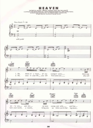 Prominente principal todo lo mejor Heaven (2) - Bryan Adams Free Piano Sheet Music PDF