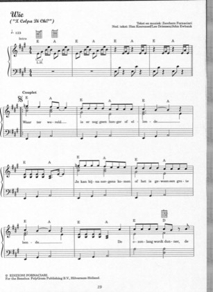 Thumbnail of first page of Wie piano sheet music PDF by Marco Borsato.