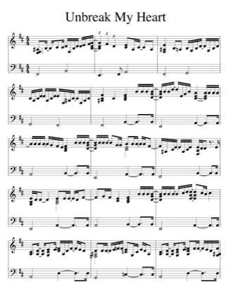 Thumbnail of first page of Unbreak My Heart (2) piano sheet music PDF by Toni Braxton.