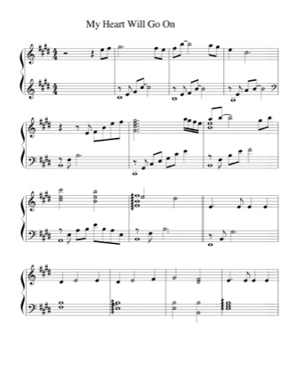 Thumbnail of first page of My Heart Will Go On (5) piano sheet music PDF by Titanic.